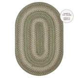 Grassland Green Oval Jute Braided Rugs