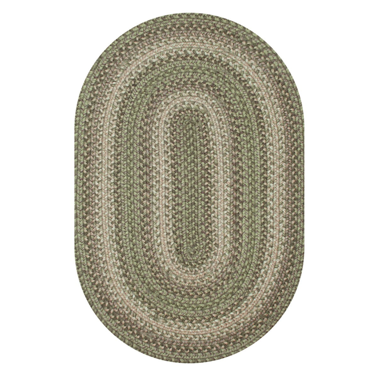 Grassland Green Jute Braided Oval Rugs silo image