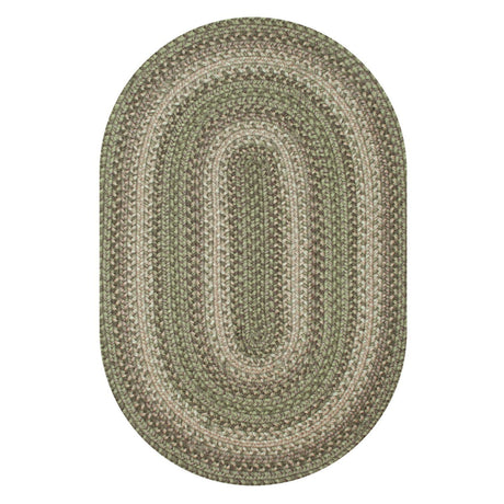 Grassland Green Jute Braided Oval Rugs silo image