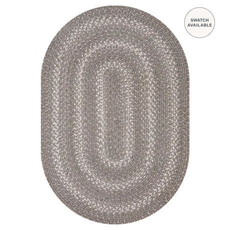 Grey Cloud Jute Oval Braided Rug