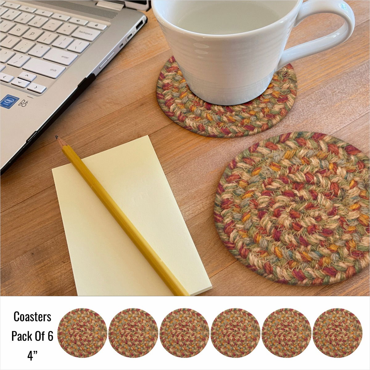 Round Beige Braided Accessories for Office Coffee
