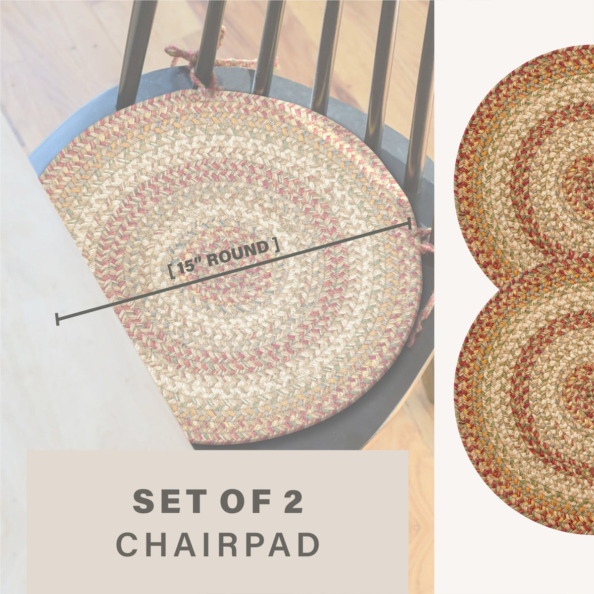 Harvest Beige Jute Braided Chairpad