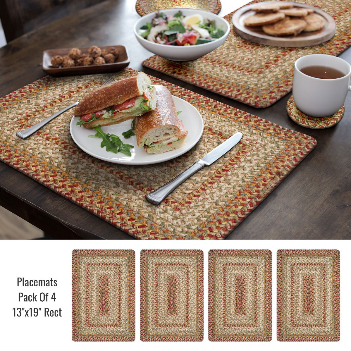 Beige Braided Accessories for Holiday Dinner Table Use
