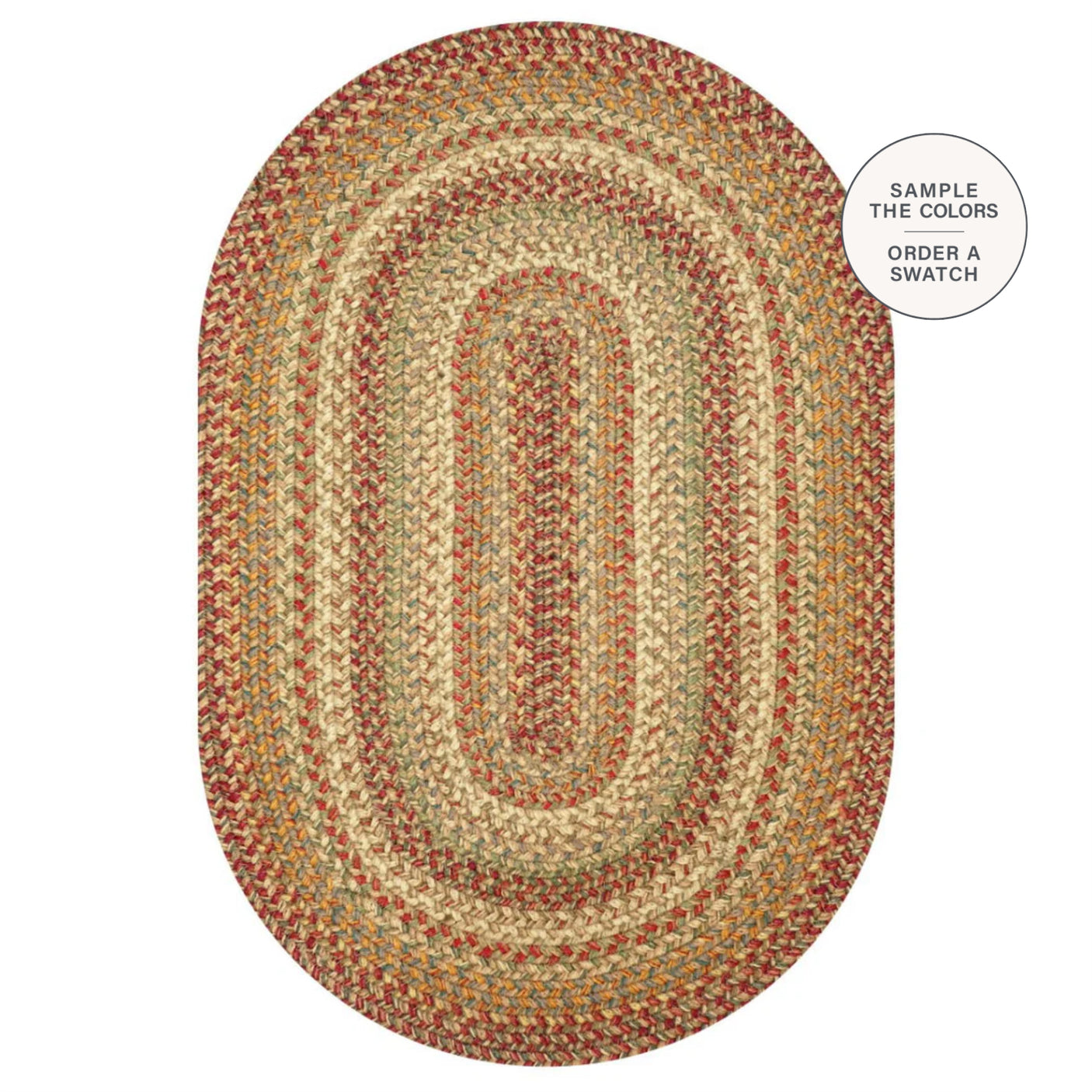 Harvest Beige Jute Braided Oval Rugs