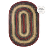 Highland Burgundy Oval Jute Braided Rugs