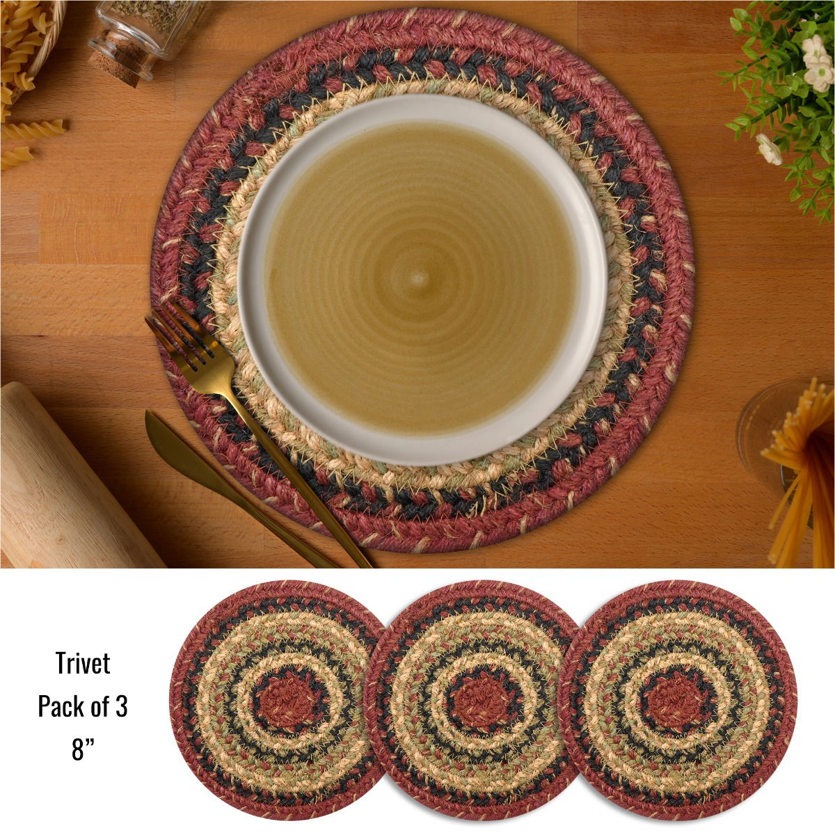 Best Round Multi Color Braided Accessories for Family Dinner