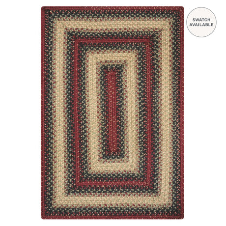 Highland Burgundy Jute Braided Rug