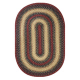 Highland Red, Navy & Cream Jute Braided Oval Rugs