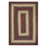 Highland Red, Navy & Cream Jute Braided Rectangular Rugs silo image
