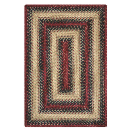 Highland Red, Navy & Cream Jute Braided Rectangular Rugs silo image