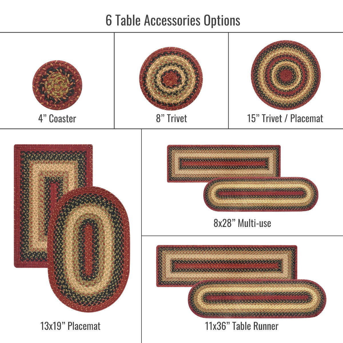 Best Oval, Rectangular and Round Multi Color Braided Accessories for Kitchen Placements