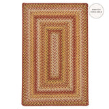 Amber Leaf Brick Red Braided Jute Rugs for Country Decor