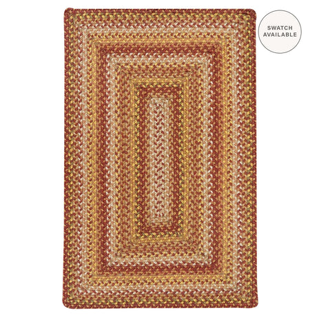 Amber Leaf Brick Red Braided Jute Rugs for Country Decor