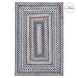 Cape Cod Blue Braided Jute Area Rug for Coastal Country Decor