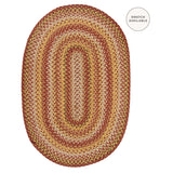 Amber Leaf Brick Red Jute Braided Oval Rug for Rustic Decor