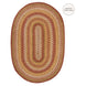Amber Leaf Brick Red Jute Braided Oval Rug for Rustic Decor