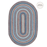 Cape Cod Blue Jute Braided Oval Rugs