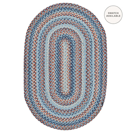 Cape Cod Blue Jute Braided Oval Rugs