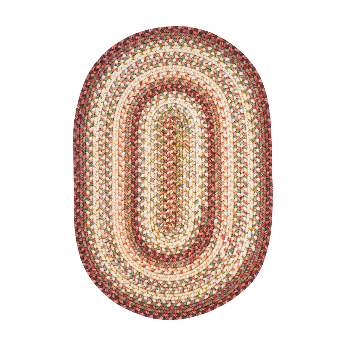 Barcelona Gold - Burgundy Braided Oval Rug