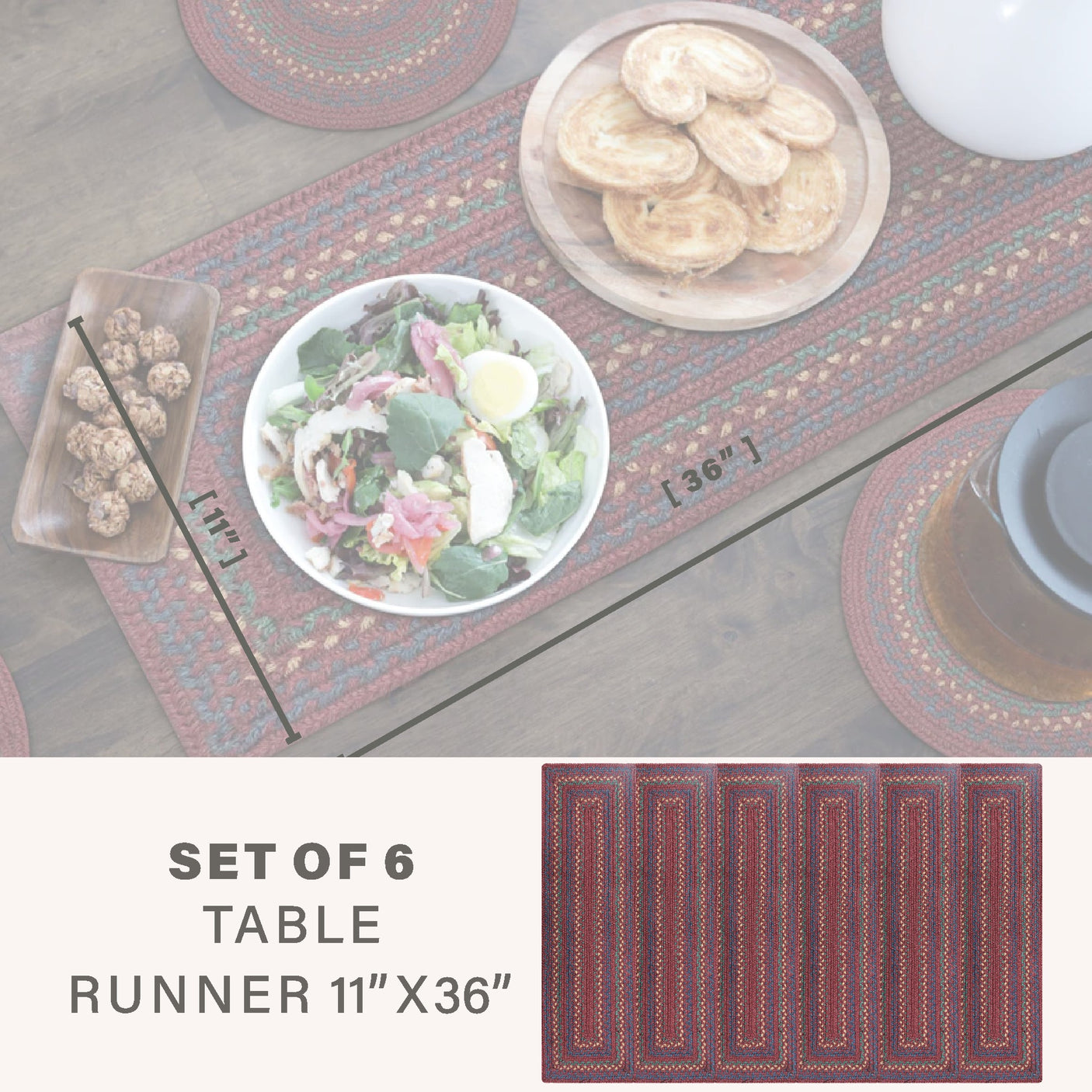 Jamestown Burgundy Jute Braided Accessories