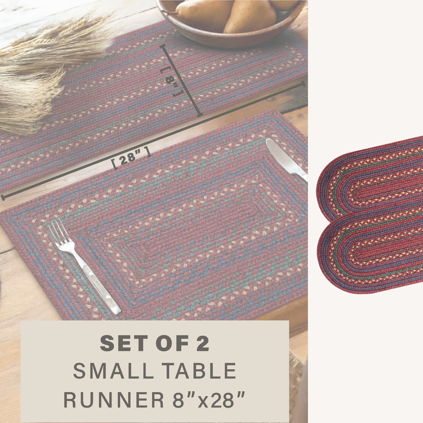 Jamestown Burgundy Jute Braided Accessories