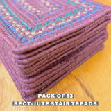 Jamestown Burgundy Jute Stair Tread