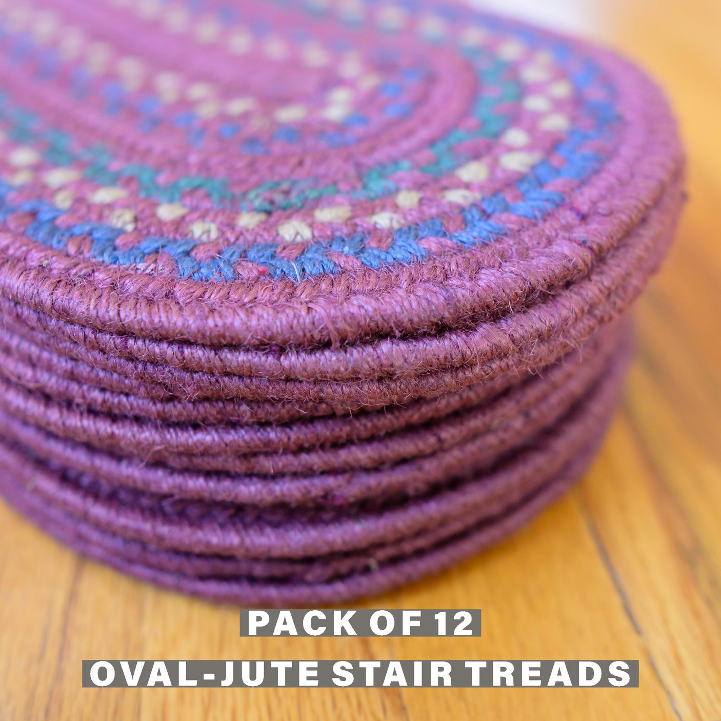 Jamestown Burgundy Jute Stair Tread