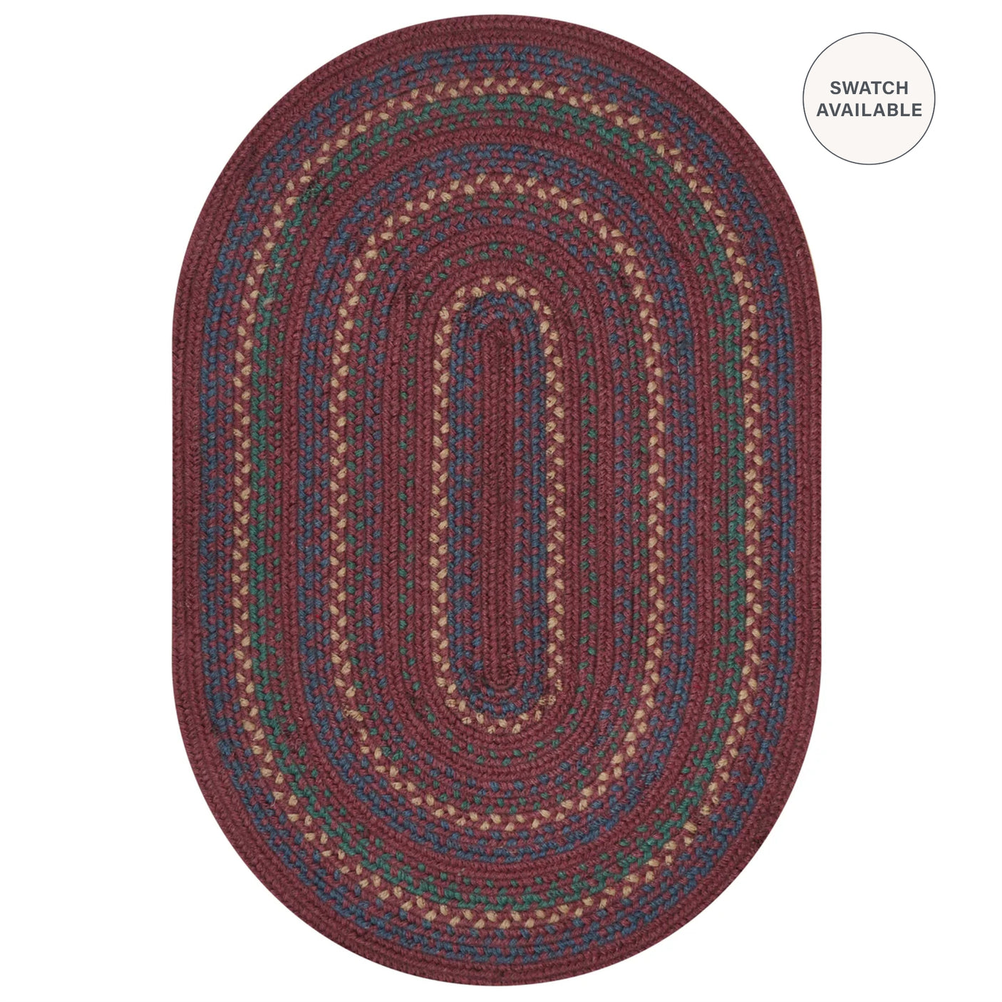 Jamestown Burgundy Jute Braided Oval Rug