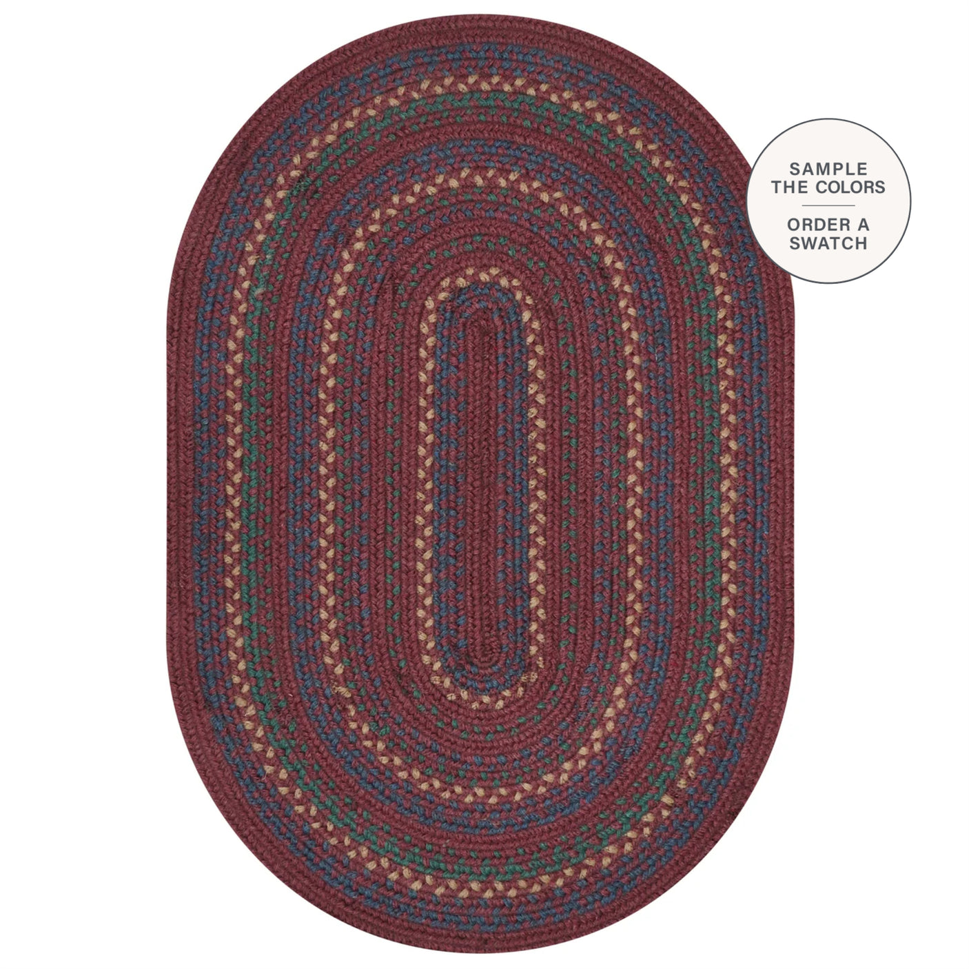 Jamestown Burgundy Jute Braided Oval Rug