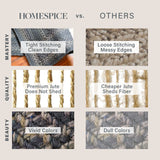 Jet Black Oval Jute Braided Rug for Homes