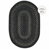 Jet Black Oval Jute Braided Rugs