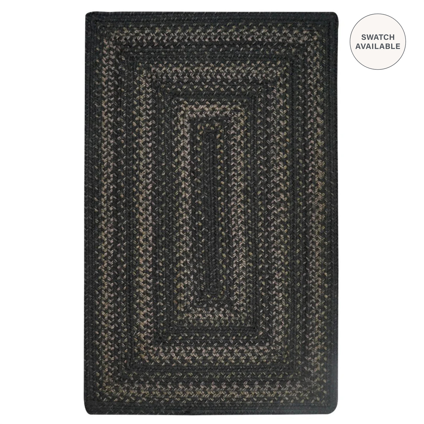 Jet Black Jute Braided Area Rug