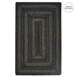 Jet Black Jute Braided Area Rug
