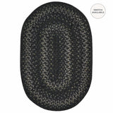 Jet Black Oval Jute Braided Rugs