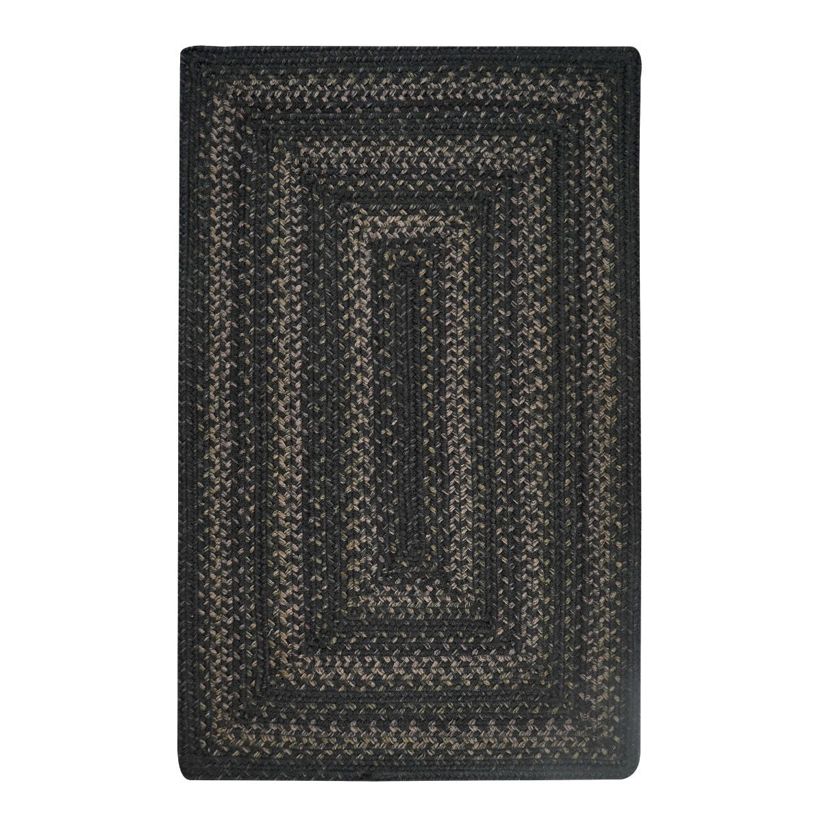 Jet Black Jute Braided Area Rug 