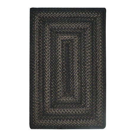 Jet Black Jute Braided Area Rug 