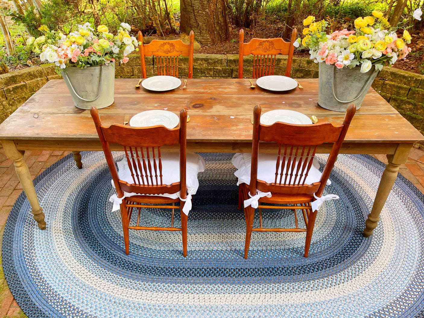 Juniper Blue Braided Oval Rugs