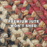 Best Washable Red Jute Braided Rectangular Rug 