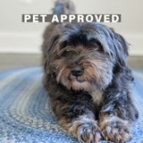 Denim Blue Braided Oval Rug for pets