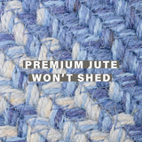 Blue Jute Braided Rectangular Rug in House
