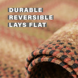 Gingerbread Brown Jute Braided Rectangular Rug for Flat Surfaces