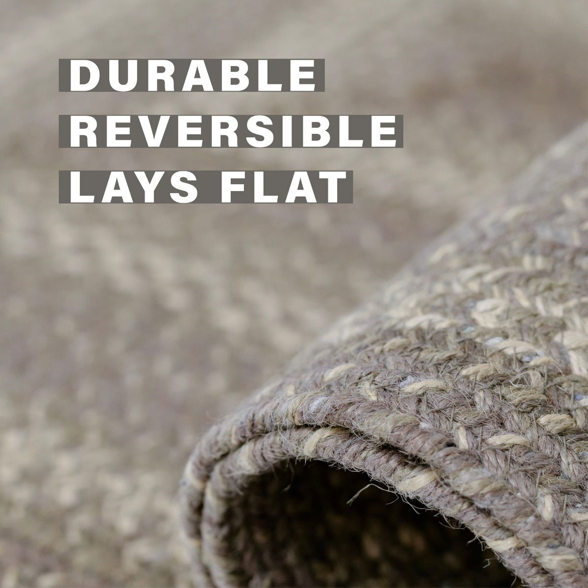 Grey Cloud Jute Braided Rectangular Rugs for Flat Surface