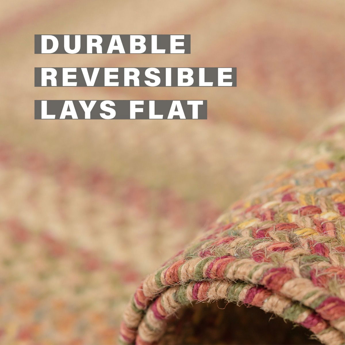 Harvest Beige Jute Braided oval Rug Handmade for Flat Surface