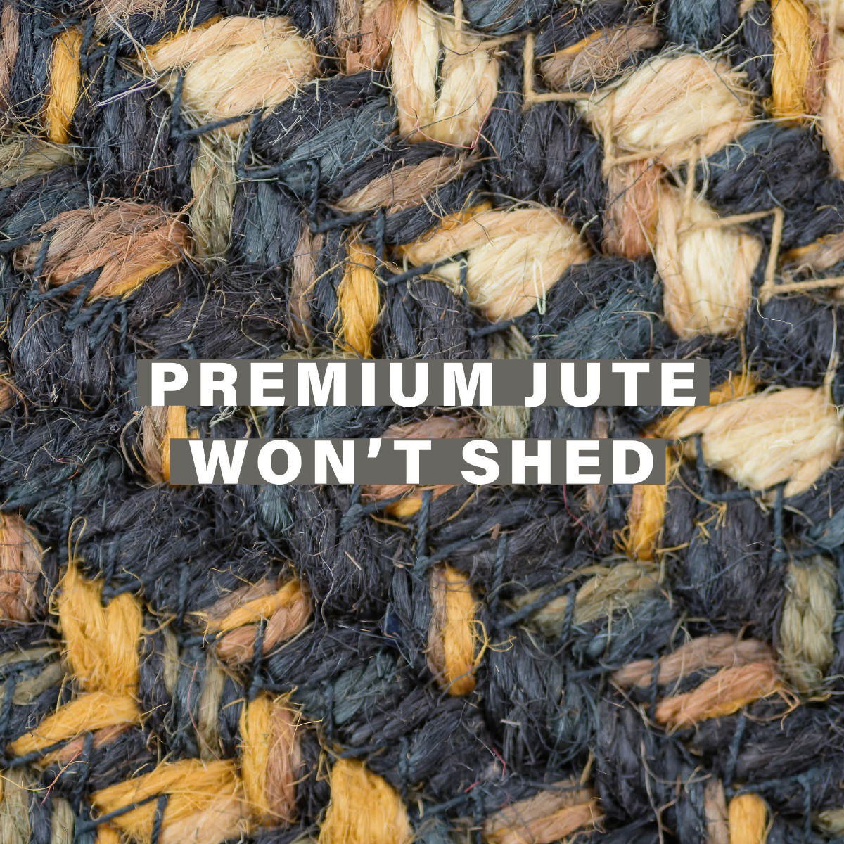 Black braided jute rug in house