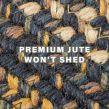 Black braided jute rug in house