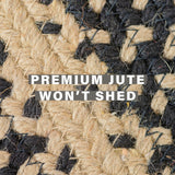 Best Handmade Black Jute Braided Rectangular Rug  