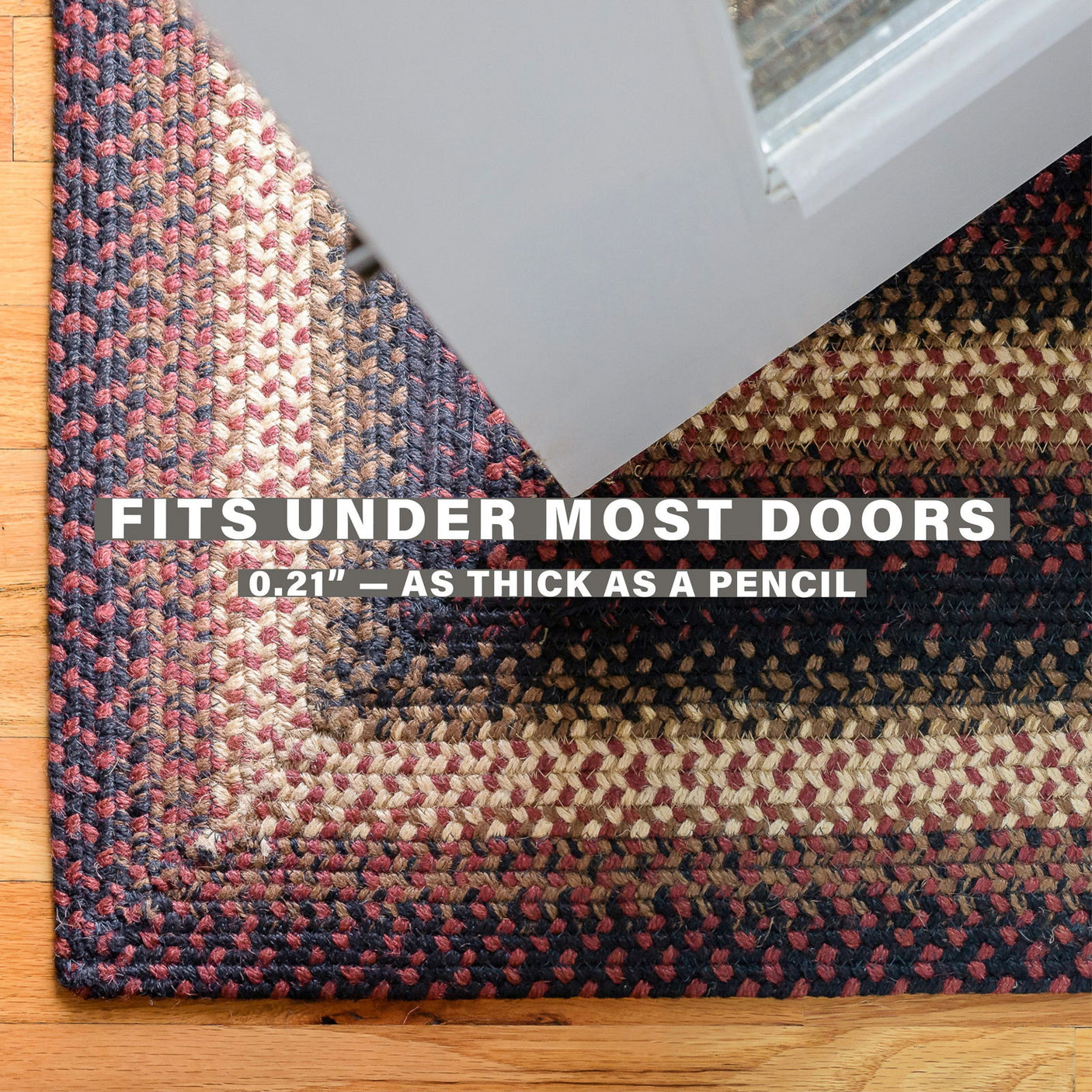 Prescott Black-Burgundy Jute Braided Oval Rug for indoor use