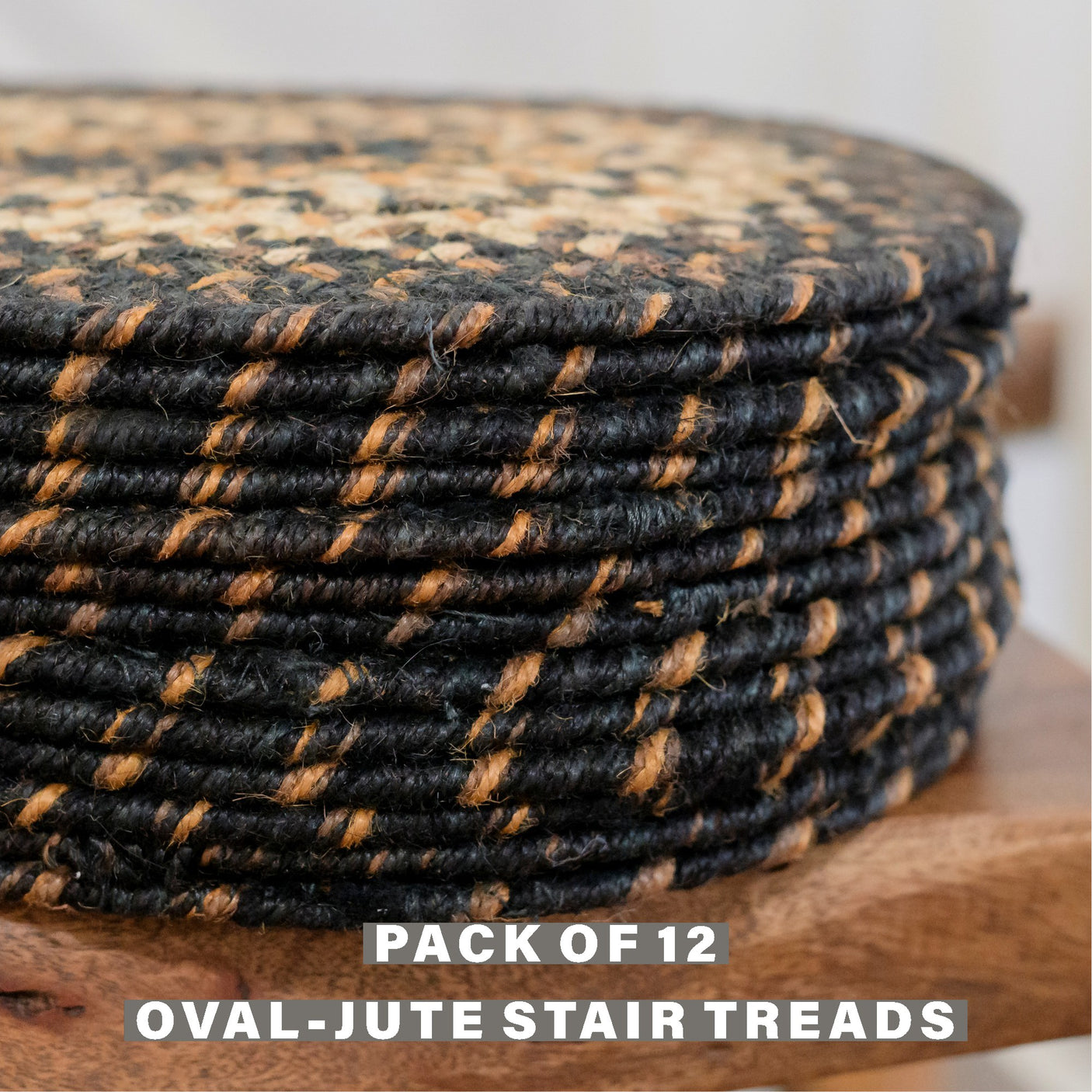 Kilimanjaro Black - Color Jute Stair Tread
