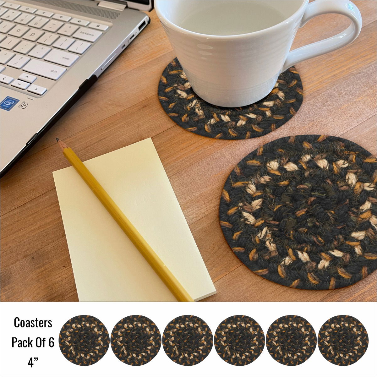 Round Black Braided Accessories for Office Coffee Cups