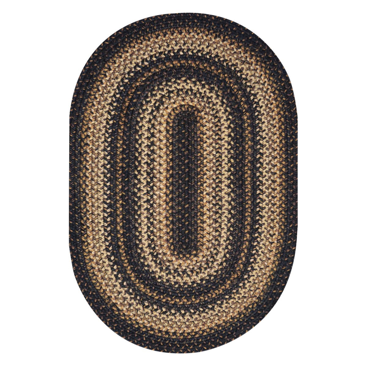 Kilimanjaro Black Jute Braided  Rugs Oval